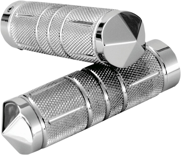 Knurled Diamond Custom Grips Silver, 1, nordicamoto.ro