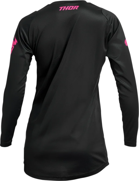 Tricou Dama Thor Sector Minimal Black/Fluo Pink XS, 6, nordicamoto.ro