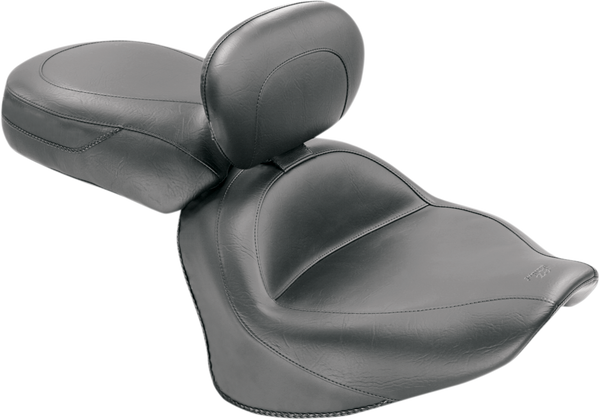 Vintage Wide Touring Seat With Driver Backrest Black, 1, nordicamoto.ro