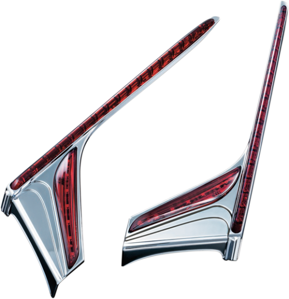 Led Vertical Rear Run-brake Light Strip Chrome, 2, nordicamoto.ro