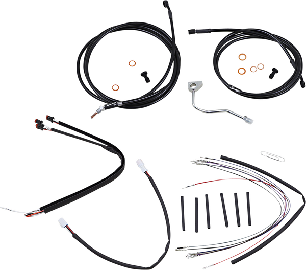 Complete Black Vinyl Handlebar Cable/line Kit For Ape Hanger Handlebars Black, 1, nordicamoto.ro