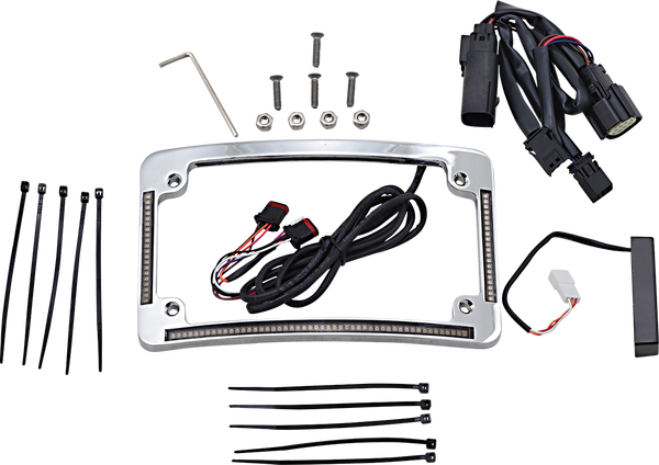 Plug & Play Run/brake/turn Led Radius License Plate Frame Amber, Red, White, 2, nordicamoto.ro