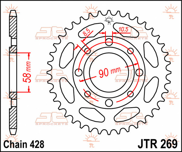 Rear Sprocket Natural, 3, nordicamoto.ro