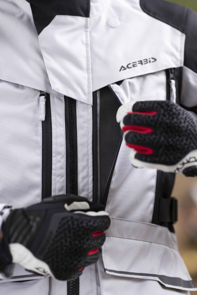 Acerbis CE X-Rover motorkerékpáros dzseki, szürke/piros, XS, 13, nordicamoto.ro
