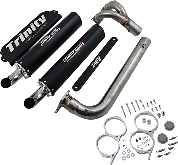 Stage 5 Dual Exhaust System Black, Brushed, 1, nordicamoto.ro