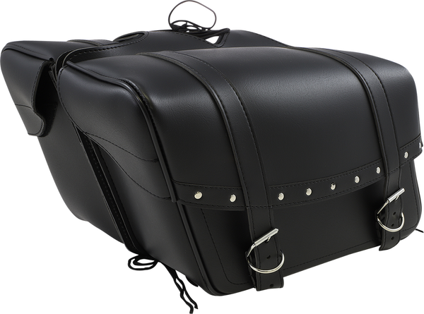 Highwayman Rivet Slant-style Saddlebags Black L +, 1, nordicamoto.ro