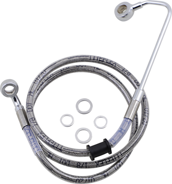 Extended Length Stainless Steel Brake Line Silver, Clear-coated Oversize [+203 mm (8'')], 1, nordicamoto.ro