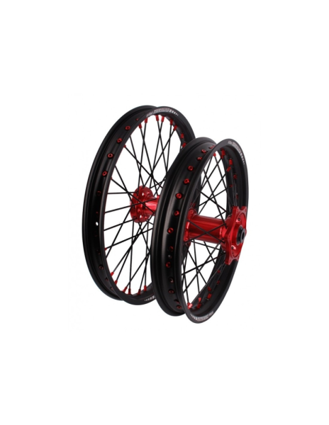 Enduro Expert Gas Gas EC 250/300 '21–'23-as modell Enduro kerékszett: 21"x1,60, 22 mm-es tengely / 18"x2,15, 20 mm-es tengely, piros kerékagy, 5, nordicamoto.ro