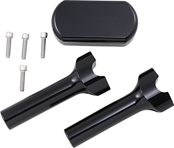 Solid Handlebar Riser & Top Clamp Kit Black, 1, nordicamoto.ro