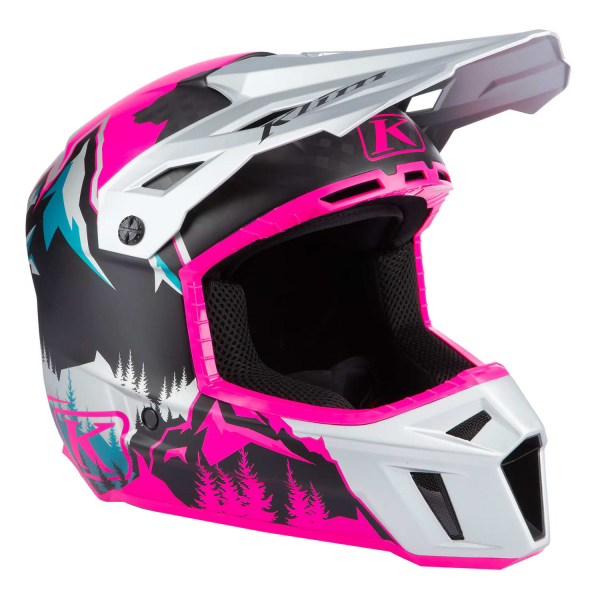 Klim F3 Carbon ECE Unruly fekete–fehér motoros sisak, 72, nordicamoto.ro