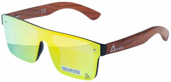 AMOQ Burst Sunglasses PLRZD Wood-Gold mirror, 3, nordicamoto.ro