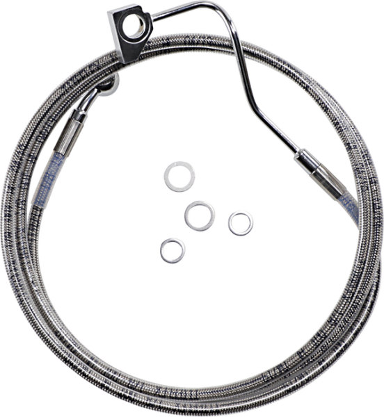 Extended Length Stainless Steel Brake Line Kit Silver, Clear-coated Oversize [+152 mm (6'')], 2, nordicamoto.ro