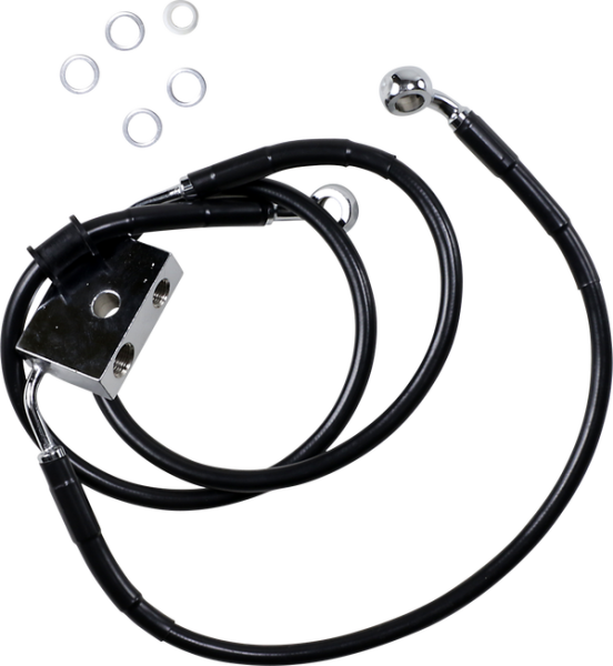 Extended Length Brake Line Black, Vinyl Coated Oversize [+254 mm (10'')], 1, nordicamoto.ro