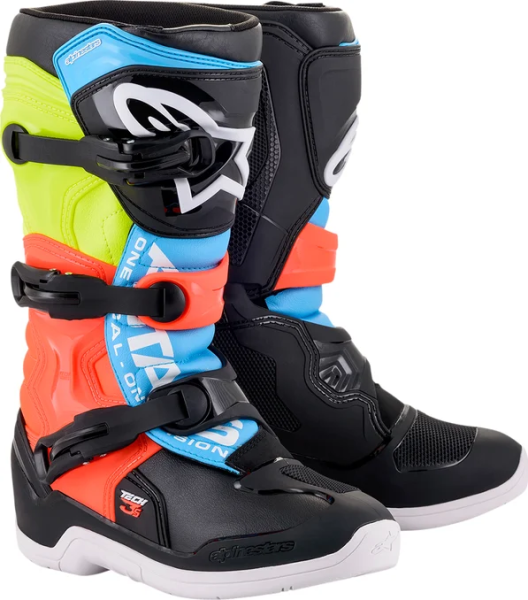 Cizme copii Alpinestars Tech 3S Black/Red/Yellow 13, 6, nordicamoto.ro