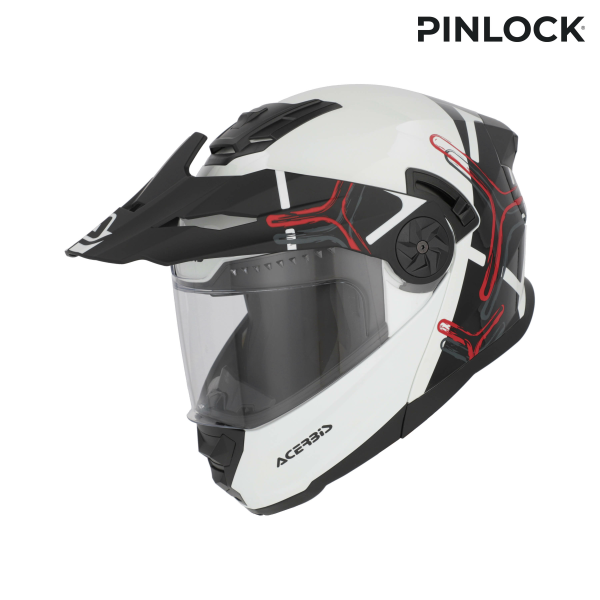 Acerbis Rider Graphic felhajtható sisak, fehér/fekete, L-es méret, 14, nordicamoto.ro