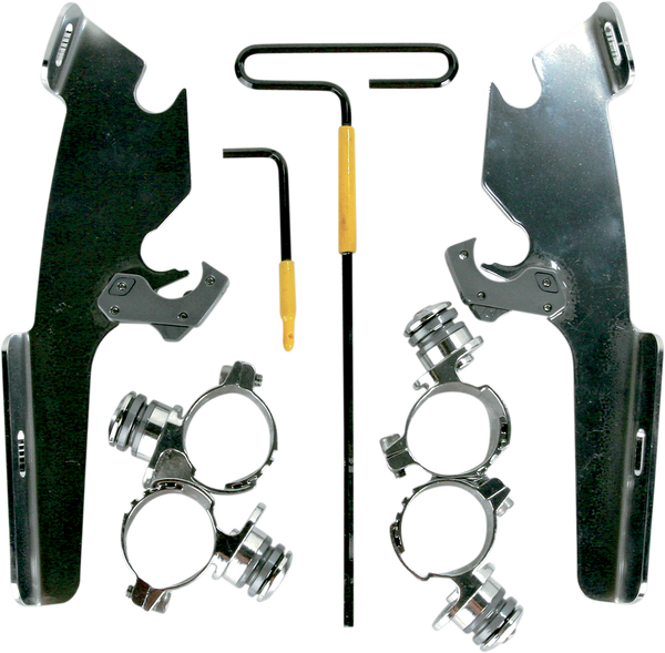 Fats/slim Windshield Trigger-lock Complete Mount Kit Polished, 1, nordicamoto.ro