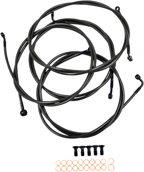 Standard Midnight Braided Handlebar Cable/brake Line Kit Black, 1, nordicamoto.ro