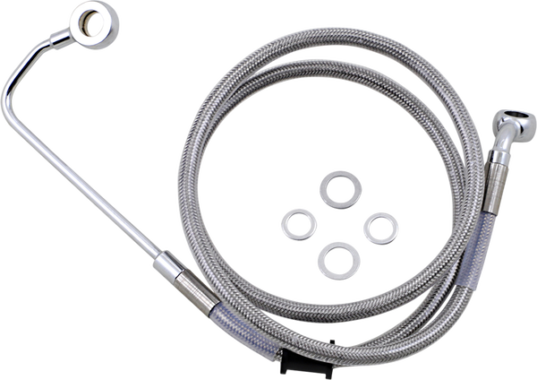 Extended Length Stainless Steel Brake Line Silver, Clear-coated Oversize [+254 mm (10'')], 1, nordicamoto.ro