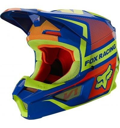 Fox MX V1 Oktiv kék/sárga/piros sisak, L-es méret, 1, nordicamoto.ro