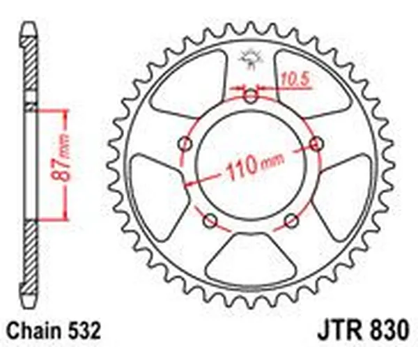 JT SPROCKETS hátsó lánckerék, természetes színű, 2, nordicamoto.ro