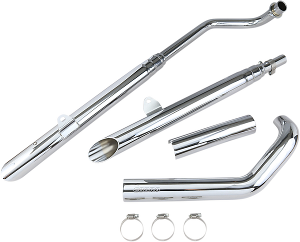 Drag Pipe Slip-on Mufflers Chrome, 2, nordicamoto.ro