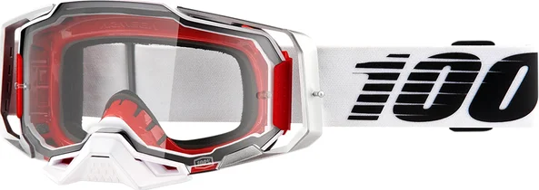 Ochelari 100%  Armega Lightsaber Clear/Red ONE SIZE, 1, nordicamoto.ro