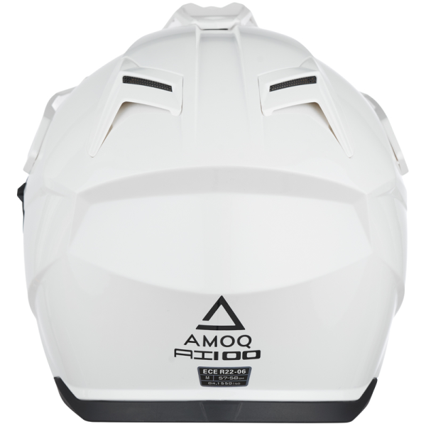 AMOQ AI100 Solid fehér L motoros sisak, 5, nordicamoto.ro