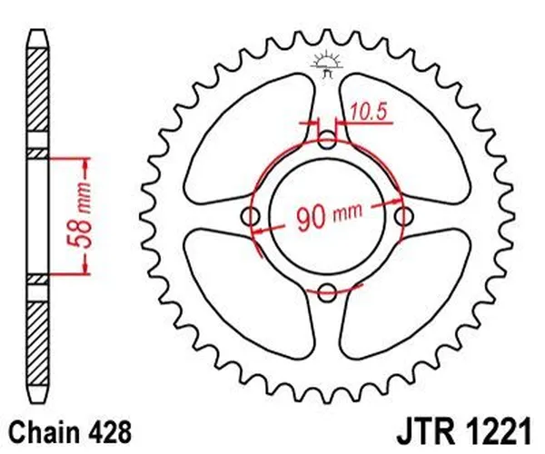 JT SPROCKETS hátsó lánckerék, természetes színű, 2, nordicamoto.ro
