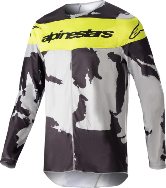 Tricou Copii Alpinestars Racer Tactical Camo Grey/Yellow, 2, nordicamoto.ro