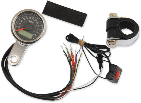 1-7/8(r) Programmable Imperial Speedometer With Indicator Lights Black, 1, nordicamoto.ro