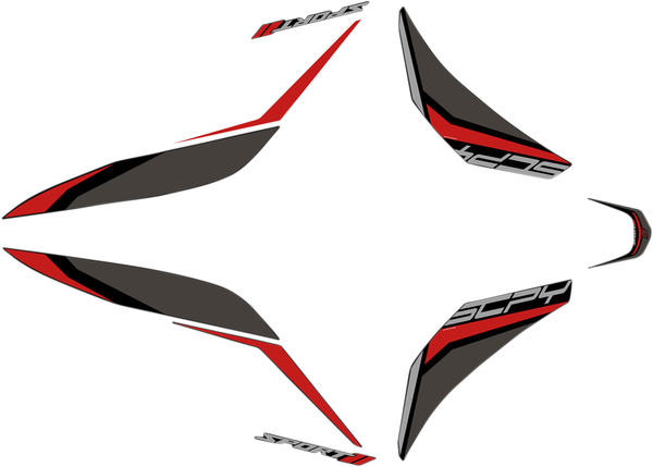 Scooter Decals Black, Gray, Red, 2, nordicamoto.ro