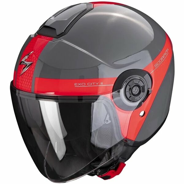 Casca open face/jet SCORPION EXO CITY II SHORT Gri / Rosu M, 1, nordicamoto.ro