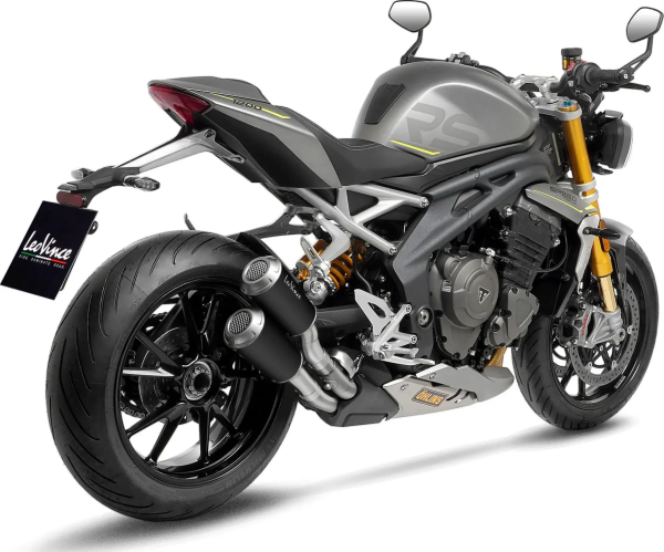 LeoVince LV-10 fekete slip-on kipufogórendszer a Triumph Speed Triple 1200 RR-hez, 4, nordicamoto.ro