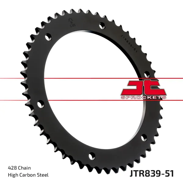 JT SPROCKETS Fekete hátsó lánckerék, 1, nordicamoto.ro