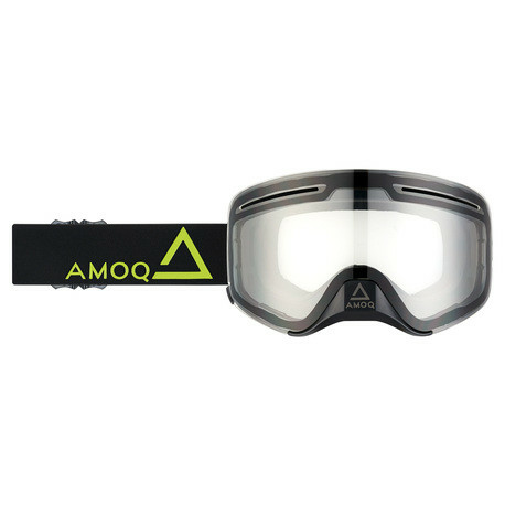 AMOQ Vision Vent+ motoros szán szemüveg, Black-HiVis mágneses lencsével – átlátszó, 1, nordicamoto.ro