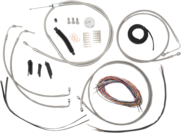 Complete Stainless Braided Handlebar Cable/brake Line Kit Silver, 1, nordicamoto.ro