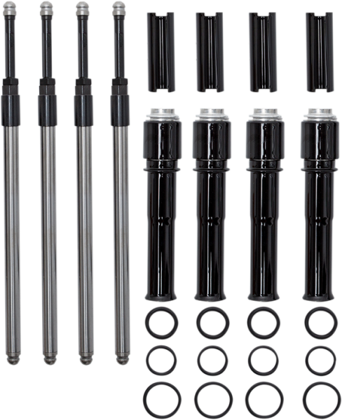 Quickee Pushrod Kit With Gloss Black Covers Black, 1, nordicamoto.ro