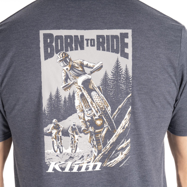 Tricou Klim Saddle Mountain Tri-blend Black - Hi-Vis, 11, nordicamoto.ro