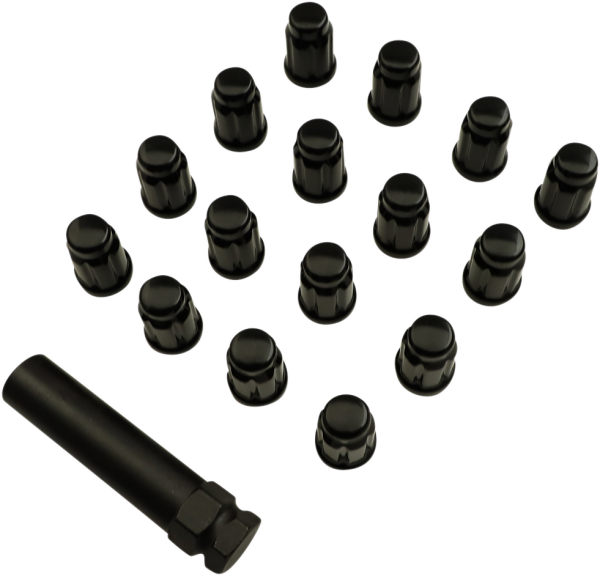Splined Lug Nut Black, 1, nordicamoto.ro