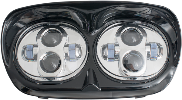 Dual Led Headlight Assembly Chrome, 1, nordicamoto.ro