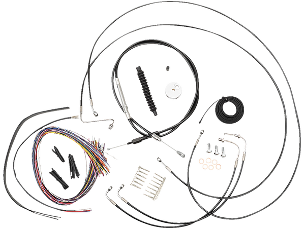 Complete Black Vinyl Braided Handlebar Cable/brake Line Kit Black, 1, nordicamoto.ro