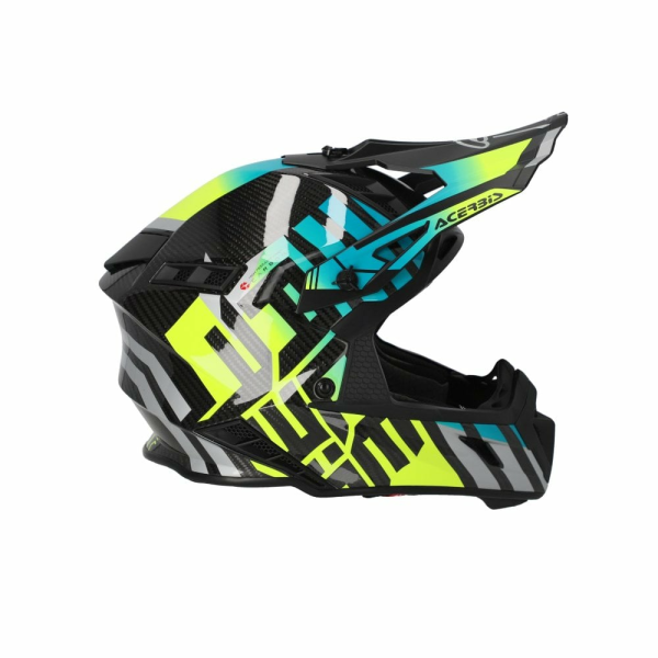 Acerbis Steel Carbon 22.06 sisak, világoskék/fluo sárga, 4, nordicamoto.ro