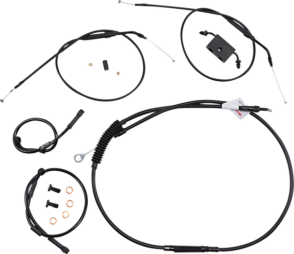Extended Handlebar Cable And Brake Line Kit For Sportsters With Abs Black, 1, nordicamoto.ro