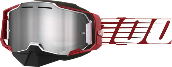 Ochelari Snowmobil 100% Armega White/Red, 1, nordicamoto.ro