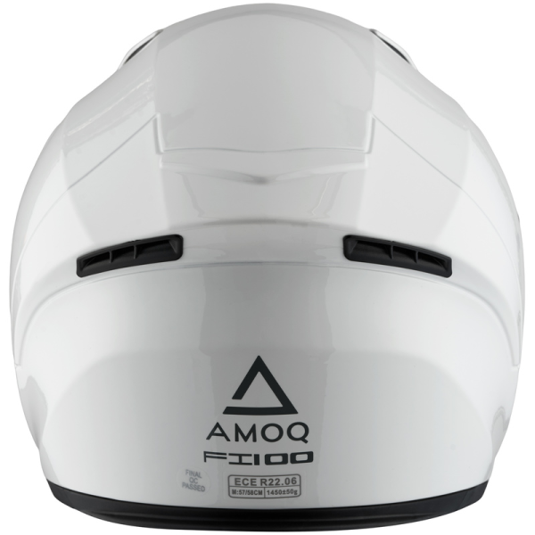 AMOQ FI100 Solid fehér M motoros sisak, 6, nordicamoto.ro
