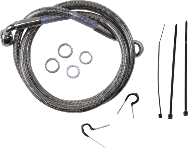 Stainless Steel Brake Line Kit Silver, Clear-coated, 1, nordicamoto.ro