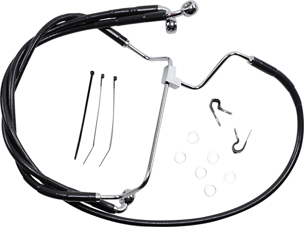 Extended Length Black Vinyl Brake Line Kit Black Oversize [+152 mm (6'')], 1, nordicamoto.ro