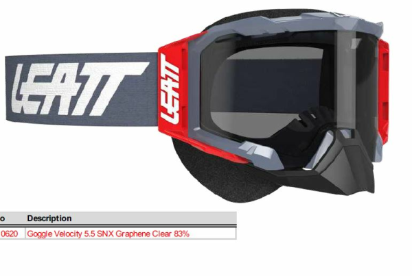 Leatt Goggle Velocity 5.5 SNX Graphene Clear 83%, 2, nordicamoto.ro
