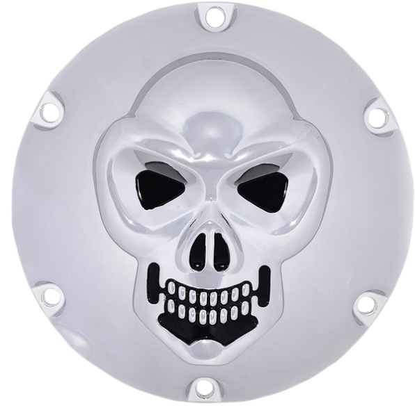 Chrome 3-d Skull Derby Cover Black, Chrome, 2, nordicamoto.ro