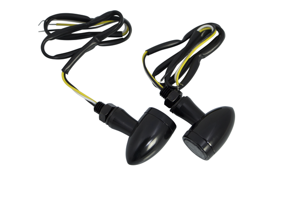 Led Bullet Turn Signal Lights With Rings Black, 1, nordicamoto.ro